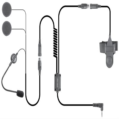 PRYME SPM-803B Highway Spm-800 Series - Medium Duty Motorcycle Helmet Microphone: Motorcycle Helmet with Dual High Output Speakers. Available for Half-Face Helmets, Black