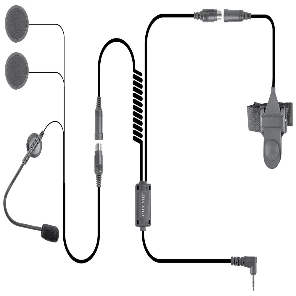 PRYME SPM-803B Highway Spm-800 Series - Medium Duty Motorcycle Helmet Microphone: Motorcycle Helmet with Dual High Output Speakers. Available for Half-Face Helmets, Black