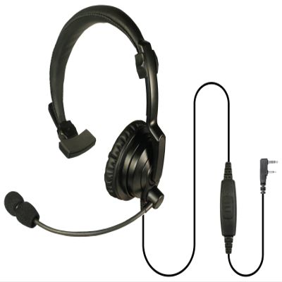PRYME HLP-SNL-30s Hlp-SNL Series - Lightweight Padded Headset: Rugged Over-The-Head Headset for Portable Radios with Noise-Cancelling Boom Mic & Padded Speaker, Black