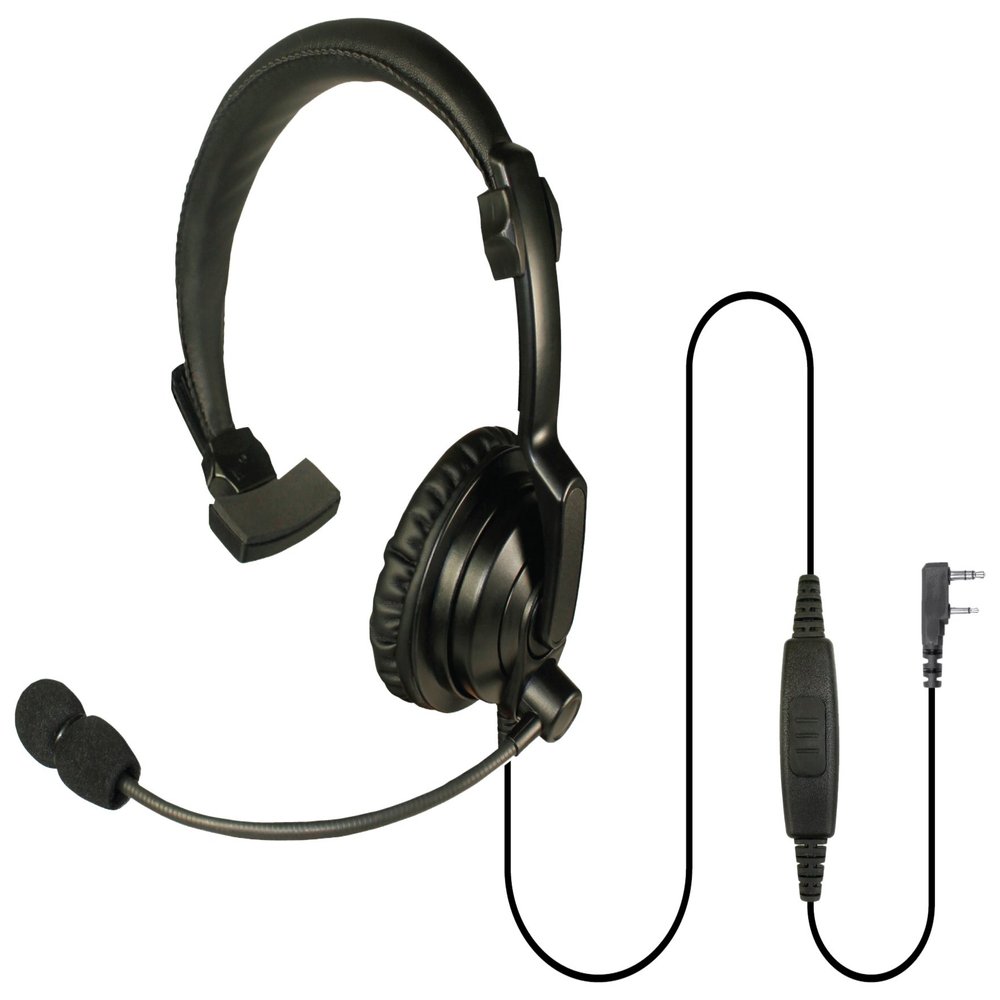 PRYME HLP-SNL-30s Hlp-SNL Series - Lightweight Padded Headset: Rugged Over-The-Head Headset for Portable Radios with Noise-Cancelling Boom Mic & Padded Speaker, Black