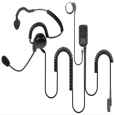 PRYME SPM-1423 Patriot Spm-1400 Series - Light Weight Headset: Behind-The-Head Headset with Noise-Cancelling Boom Microphone & Earphone, Black