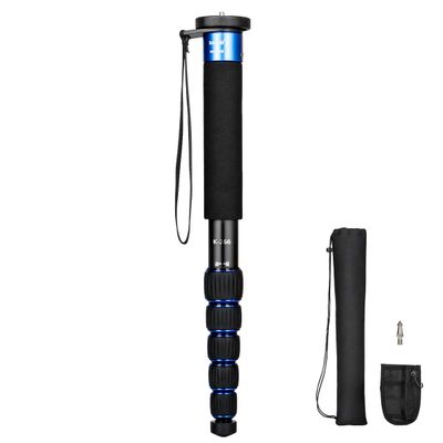 Koolehaoda 6-Section Monopod Compact Portable Photography Aluminum Alloy Unipod Stick, Max. Load 10kg / 22lbs, Folding Size is only 15-inch (K-266 Blue)
