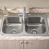 American Standard 22DB.6332284S.075 Colony Top Mount Ada 33x22 Double Bowl Stainless Steel 4-Hole Kitchen Sink view 3