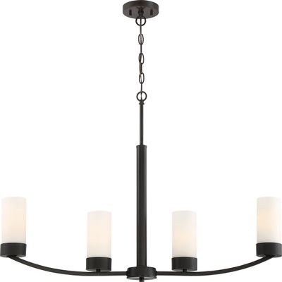 Nuvo Lighting 60/6328 Transitional Four Light Island Pendant from Denver Collection in Bronze/Dark Finish, 34.00 inches