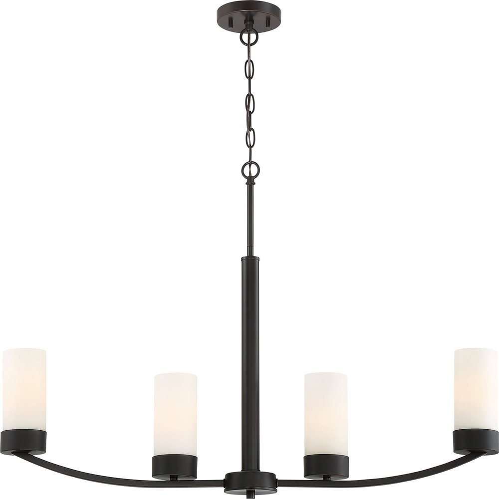 Nuvo Lighting 60/6328 Transitional Four Light Island Pendant from Denver Collection in Bronze/Dark Finish, 34.00 inches