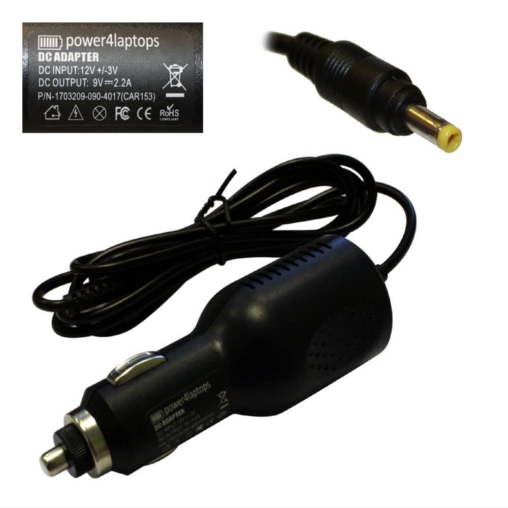 Power4Laptops DC Adapter Portable DVD Player Car Charger Compatible with Odys Seal