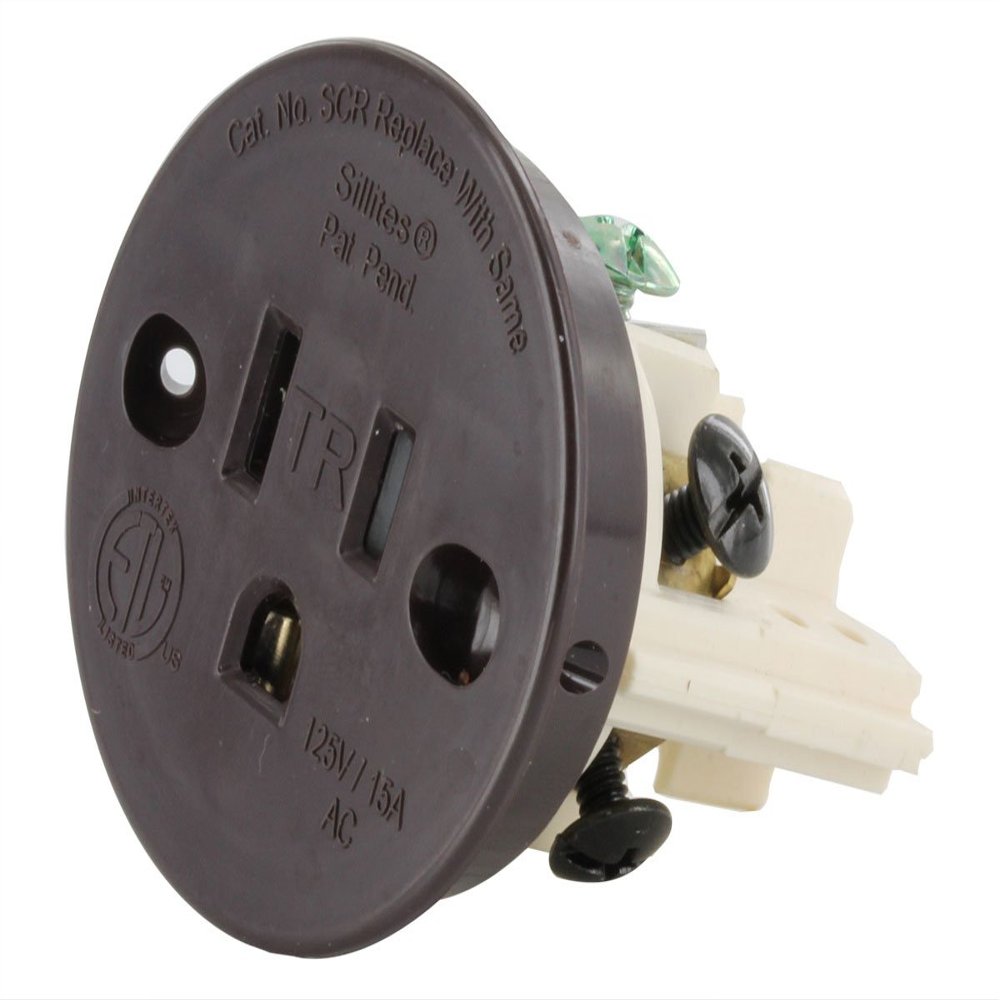 Sillites SCRBR Tamper-Resistant Self-Contained Receptacle 15 Amp 120 Volt Brown