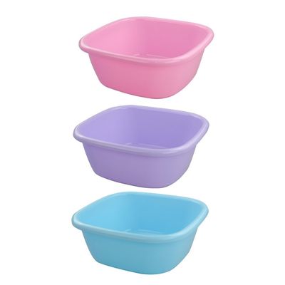 Doryh 12 Quart Plastic Square Washbasin, Set of 3