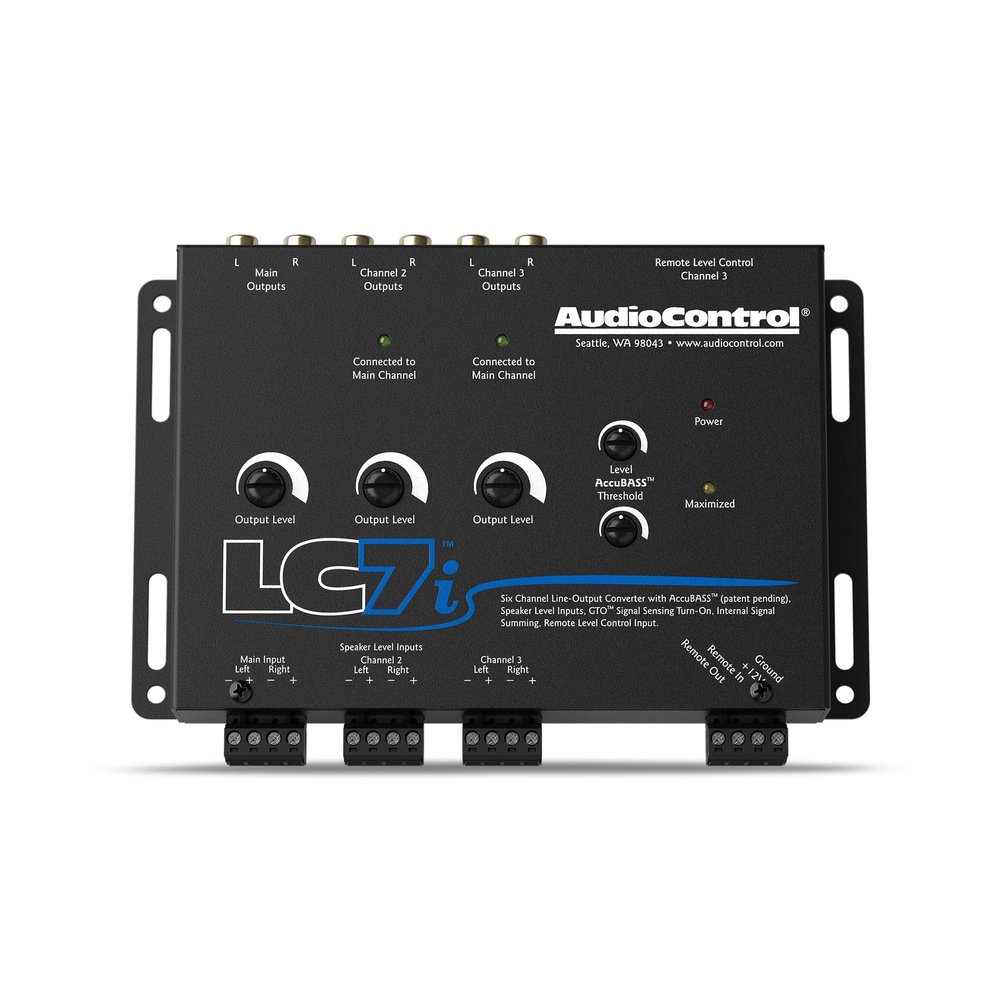 AudioControl LC7i 6-Channel Active Line Output Converter with AccuBASS for Adding Subwoofers, Amplifiers to Factory Car Audio Receiver Head Unit, Speaker Level to RCA Line Level Converter