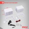 Pyle Outdoor Waterproof Wireless Bluetooth Speaker - 3.5 Inch Pair 3-way Active Passive Weatherproof Wall, Ceiling Mount Dual Speakers System w/ Heavy Duty Grill, Patio, Indoor Use -PDWR42WBT (White) view 2
