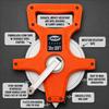 OCM Open Reel Fiberglass Tape Measure Inch Metric Scale, Impact Resistant ABS -100 Feet, 30 Meter view 2