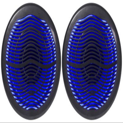 Rockville MS10LB 10" Black Marine/Boat Free Air Subwoofer with LEDs, 2-Pack