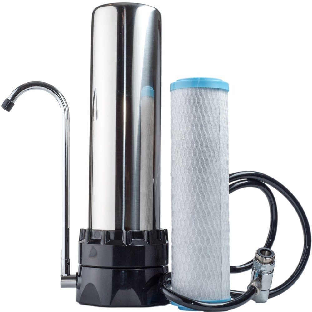 Lake Industries Stainless Steel Countertop Water Purifier Filter (KDF Cartridge)