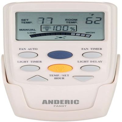 Anderic Replacement FAN-9T with Fan Timer Key Thermostatic Remote Control