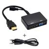 Cablecc HDMI to VGA & HDMI Female Splitter with Audio Video Cable Converter Adapter for HDTV PC Monitor view 3