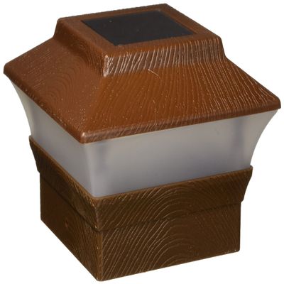 GSL SS-GSL-PL249 4 X 4 Wood Grain Texture Solar Post Cap
