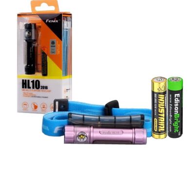 Fenix HL10 70 Lumen LED removable light Headlamp with Three EdisonBright AAA Alkaline batteries (Lilac)