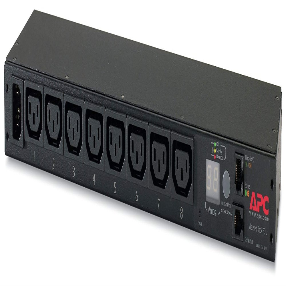 APC Rack PDU, Metered, 1U, 12A/208V, 10A/230V, (8) C13