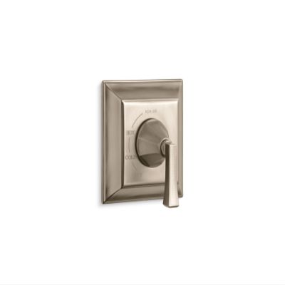Kohler TS463-4V-BV Memoirs Series Deco Lever Handle, Spout, 2.5 GPM Showerhead Stately Rite-Temp Bath and Shower Valve Trim, Vibrant Brushed Nickel