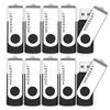 MOSDART USB2.0 128MB(NOT 128GB) Flash Drive, Swivel Design with LED Indicator, Keychain Loop, FAT32 Memory Stick for Data Storage, Black(Pack of 10) view 1