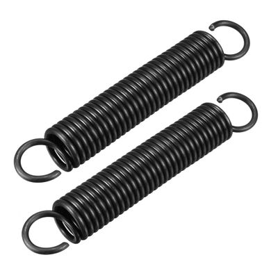 uxcell Extension Spring - 2.5mm Wire Dia, 18mm OD, 115mm Free Length Spring Steel Small Dual Hook Tension Spring 2pcs