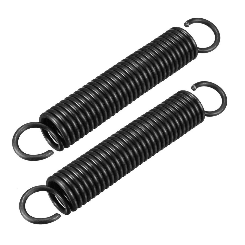 uxcell Extension Spring - 2.5mm Wire Dia, 18mm OD, 115mm Free Length Spring Steel Small Dual Hook Tension Spring 2pcs