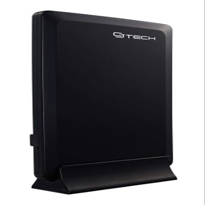 CJ TECH Digital HD TV Antenna - Amplified Powered Indoor Signal Booster Antenna with 2-Way Mounting Bracket, 360 Degree Reception Pattern, Supports Channels HD TV Digital VHF UHF, (Black)