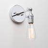 Permo Vintage Industrial Pole Wall Mount Mini Single Sconce Metal Wall Sconces Fixture (Chrome) view 4