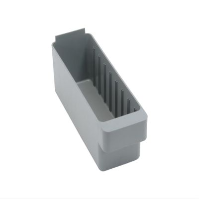 Quantum QED501GY Storage Systems Super Tuff Euro Drawers | Oil Chemical Resistant Tray Organizer for Industrial Kitchen Automotive Warehouse | 11.62"L x 3.75"W x 4.62"H, Gray, Polystyrene (Case of 24)