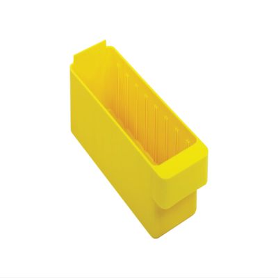 Quantum QED501YL Storage Systems Super Tuff Euro Drawers | Oil Chemical Resistant Tray Organizer for Healthcare Manufacturing Warehouse | 11.62"L x 3.8"W x 4.62"H, Yellow, Polystyrene (Case of 24)