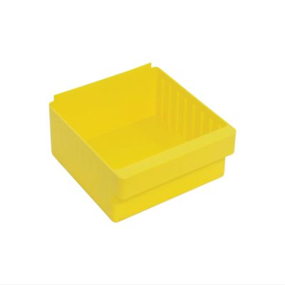 Quantum QED801YL Storage Systems Super Tuff Euro Drawer | Oil Chemical Resistant Tray Organizer for Industrial Kitchen Automotive Warehouse | 11.9"W x 11.12"D x 4.6"H, Yellow, Polystyrene (Case of 12)