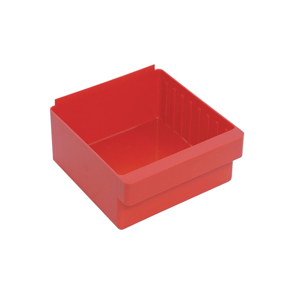 QUANTUM STORAGE SYSTEMS QED801RD Super Tuff Euro Heavy Duty Parts Organizer Red Bins 12" L x 12" W x 5" H 12 Pack