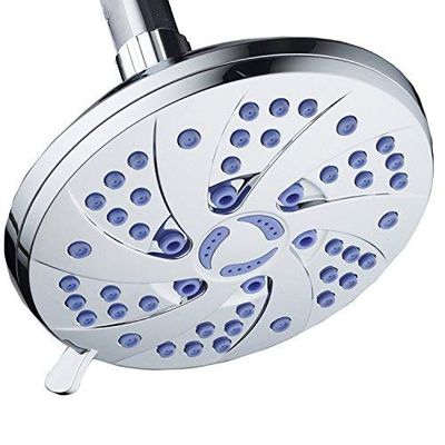 Aquadance Antimicrobial 6-Setting Shower Head, Soft Purple/Chrome, 6"
