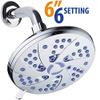 Aquadance Antimicrobial 6-Setting Shower Head, Soft Purple/Chrome, 6" view 4
