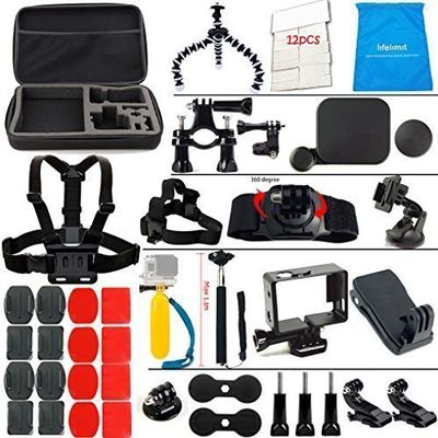 LifeLimit SB111111 Accessories Kit for Hero 7/6/5/ Session/Gopro Hero 4 / Gopro Hero 3 / Gopro Hero 2 and Gopro Hero HD (40 Items)