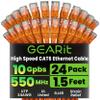 GEARit Cat 6 Ethernet Cable (24-Pack 1.5 Feet) Cat6 Network Patch, 10Gbps, RJ45, Snagless Cord, Gold-Plated Connectors, Internet for PC, TV, Tablet, Router, Printer, Servers, IT Data Center - Orange view 1