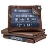 Stansport Light-Duty Rip-Stop Tarp 12' x 14' - Brown view 1