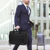 Ytonet Laptop Briefcases for Men, 17 Inch Expandable Briefcase Computer Bags for Laptop for Men, Water Resistant Multi Compartments Men's Work Bag with Luggage Strap for Bussiness Travel, Black view 2