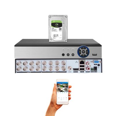 Evertech 16 Channel H.265 Digital Video Recorder 1TB HDD Hybrid 4in1 HD AHD TVI CVI Analog CCTV Security DVR