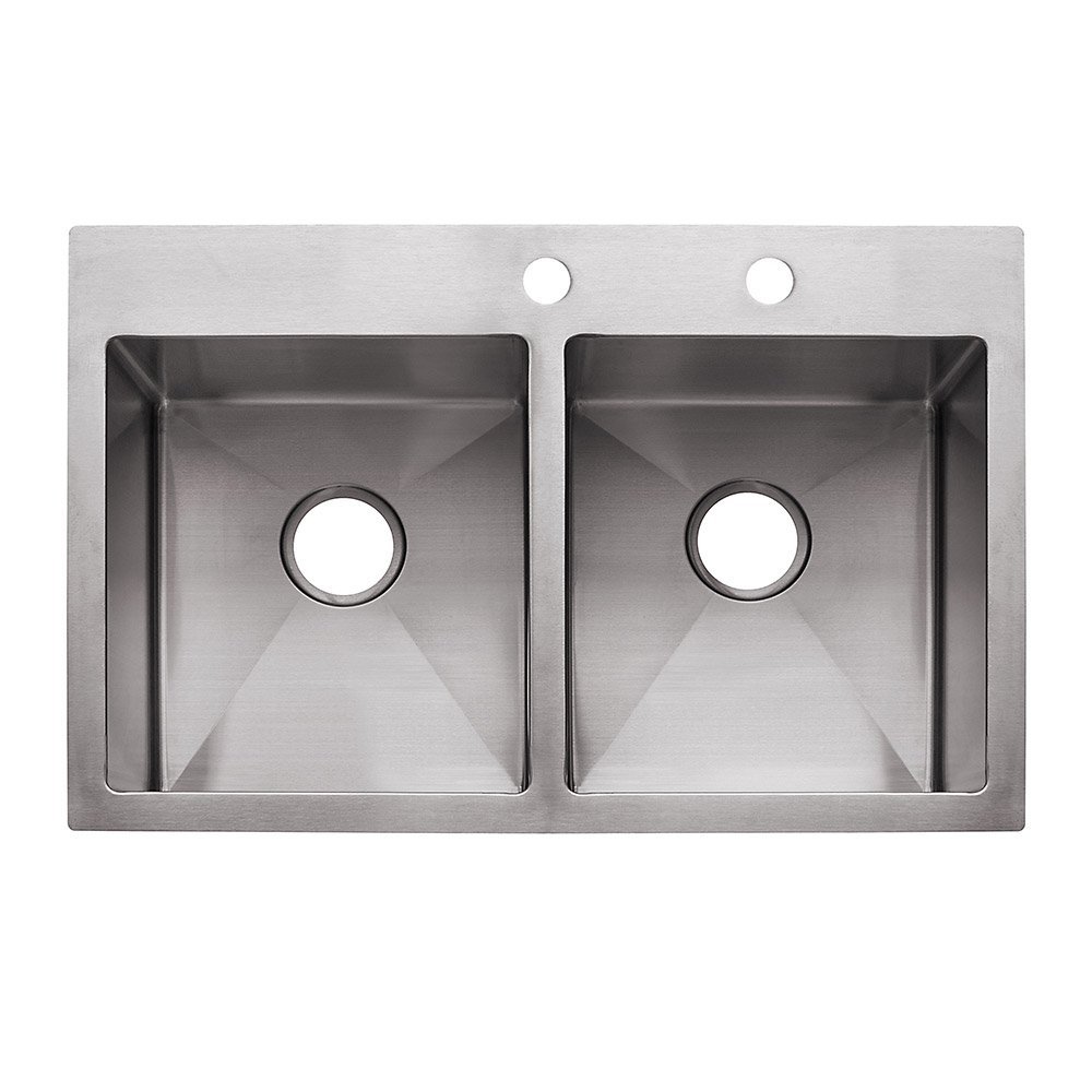 Franke Vector 33" Dual Mount Double Bowl Kitchen Sink with Fast-in Installation System, Stainless Steel