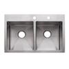 Franke Vector 33" Dual Mount Double Bowl Kitchen Sink with Fast-in Installation System, Stainless Steel view 1