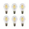 Low Voltage Retro LED Filament Lamp E27 6w 12V 24V 36V A60 Clear Glass Shell Edison Led Bulb AC/DC12-36V for RV Camper Marine,Solar Power Light and Off Grid 6-Pack view 1