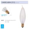 KOR 15W Frosted Flame Tip Incandescent Bulbs, Candelabra E12, 12-Pack view 2