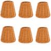 Upgradelights Set of 6 Wicker Chandelier Lamp Shade 5 Inch Bell, Clips Onto Bulb. 3x5x4.5 view 1