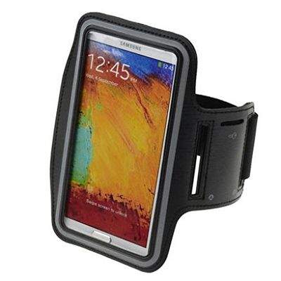 Armband Sports Gym Workout Cover Case Jogging Arrm Strap Band Pouch Neoprene Black for T-Mobile ZTE Avid Trio - Tracfone LG Premier LTE - Alcatel Jitterbug Smart