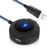 Micolindun External Sound Card USB Hubs Audio Adapter to USB Port & 3.5mm Audio & Micro Jack for PC Laptop. Plug and Play (Blue) view 1