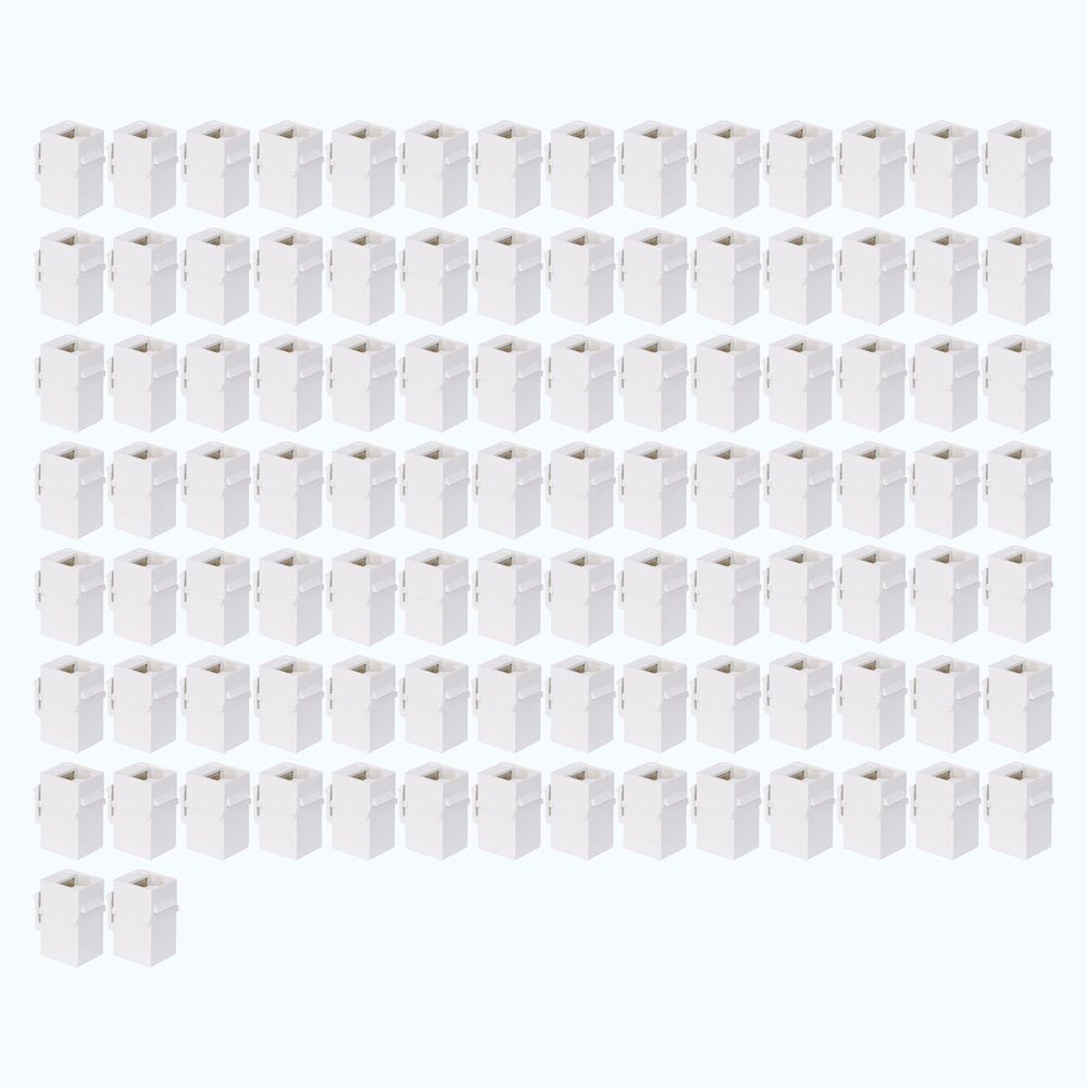 RDEXP Cat6 RJ45 Ethernet Inline Jack Coupler Keystone Female to Female Adapter Plug Set of 100