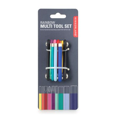 Kikkerland 9-in-1 Rainbow Multi-Tool Compact & Durable 9-Bit Driver Set with Allen Wrenches & Screwdriver Bits Utility Essentials for Home Improvement & Travel Repair