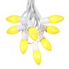 Novelty Lights Yellow Ceramic C9 Christmas String Lights, White Wire view 1