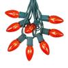Novelty Lights C9 Orange Christmas String Light Set, 25 Foot, Green Wire view 1